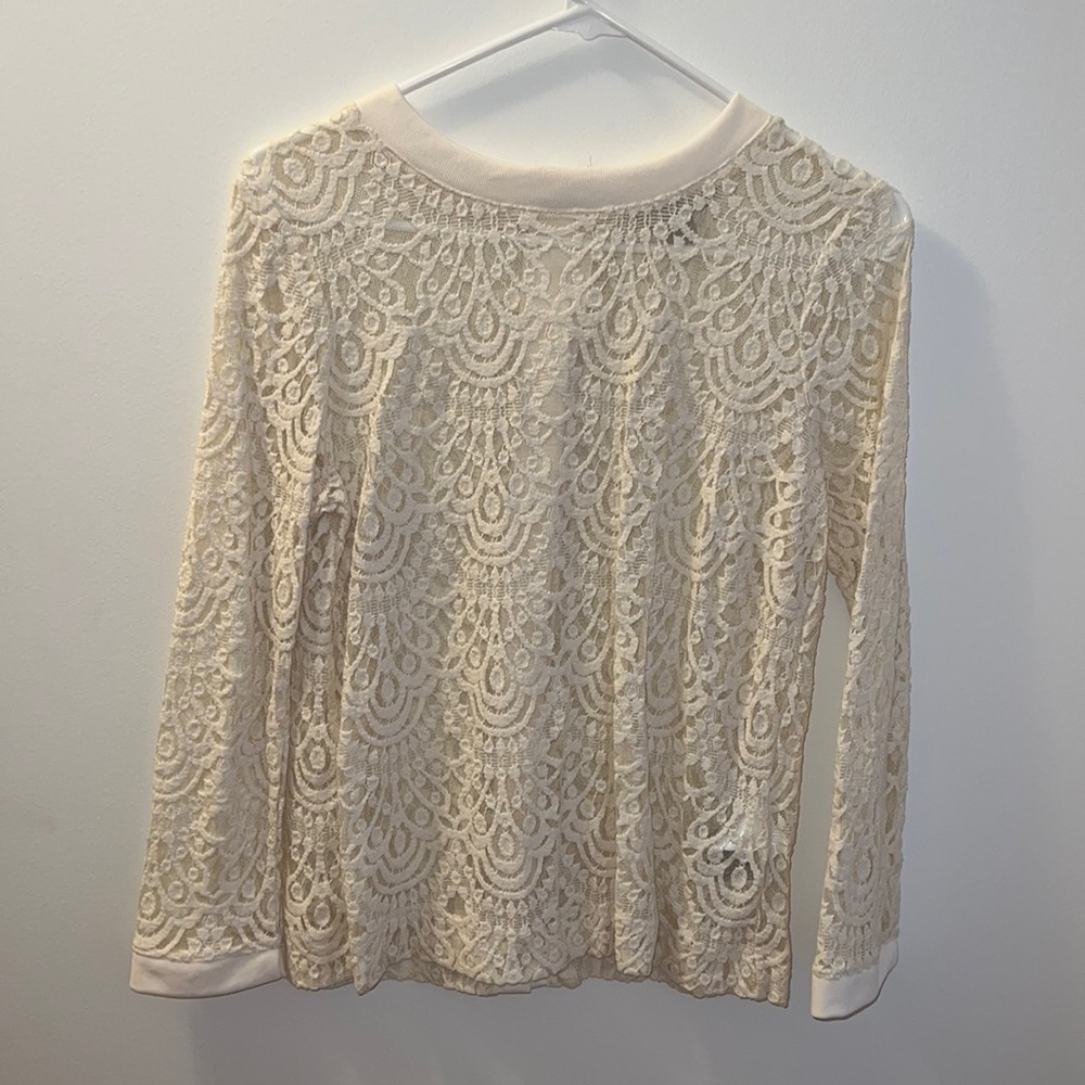 Banana Republic Lace Cream Top